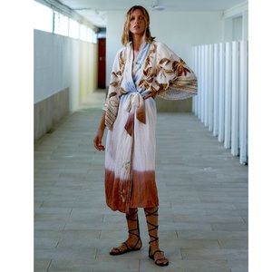 ZARA Embroidered Tie Dye robe LIMITED EDITION